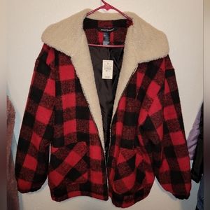 New with Tags Red & Black Plaid Coat 18/20